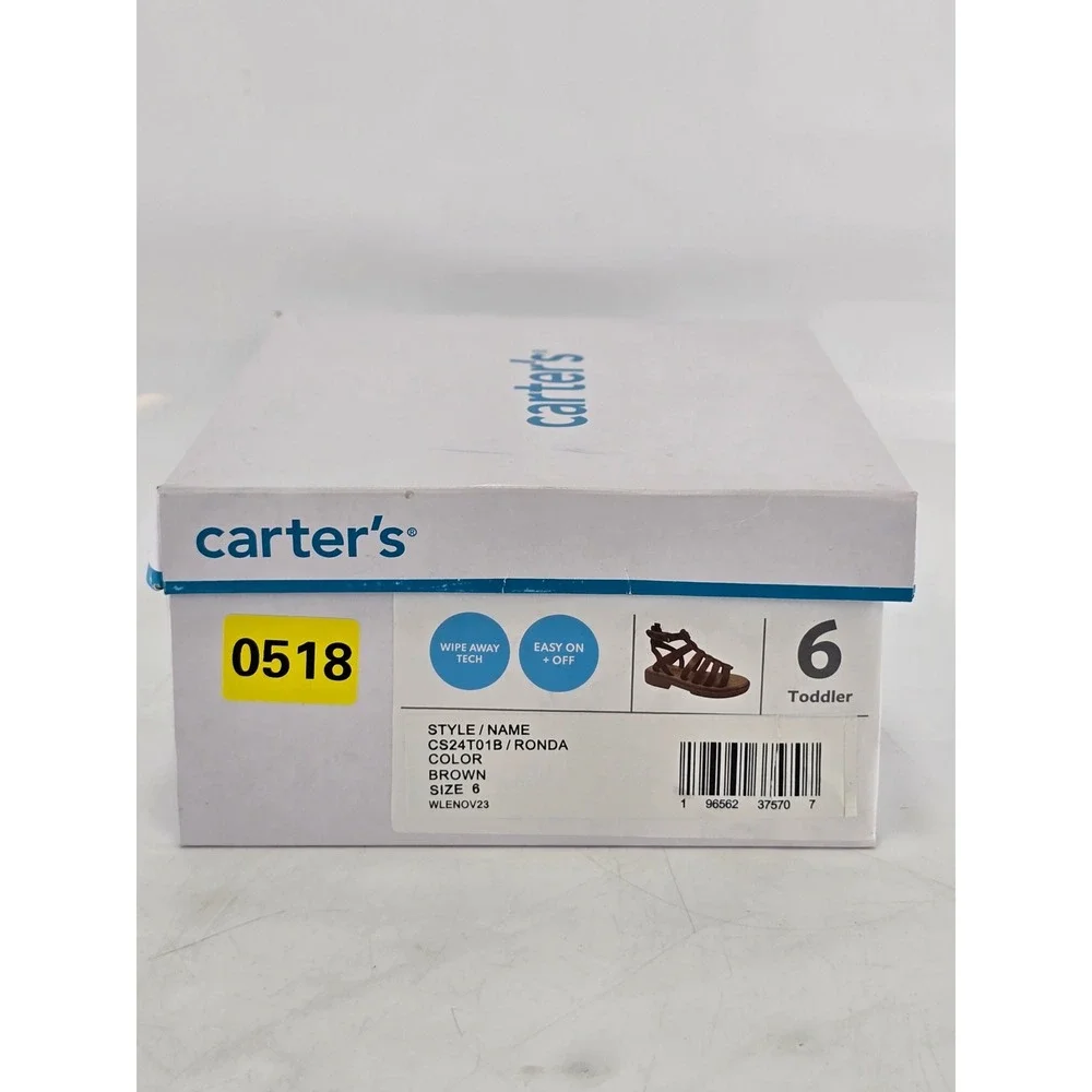 Carter's Ronda Gladiator Sandals Toddler Size 6 Brown CS24T01B - New